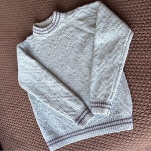 HAND KNIT WOOL SWEATER in Robins Egg Blue